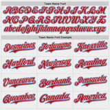 Custom White Royal Pinstripe-Red American Flag Brush Stroke Stars & Stripes Two Tone Authentic Baseball Jersey