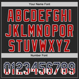 Custom Black USA Flag Camo White-Red Gradient Digital Camouflage Stars & Stripes Two Tone Authentic Baseball Jersey