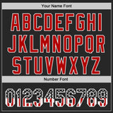 Custom Black USA Flag Camo White-Red Gradient Digital Camouflage Stars & Stripes Two Tone Authentic Baseball Jersey