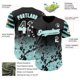 Custom Black USA Flag Camo White-Ice Blue Gradient Digital Camouflage Stars & Stripes Two Tone Authentic Baseball Jersey