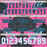 Custom Pink White Sky Blue-Black Authentic Mushroom Cloud Shark Rocket Crackle Texture 3D Pattern Football Jersey