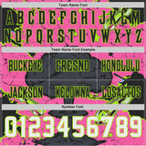 Custom Pink White Neon Green-Black Authentic Mushroom Cloud Shark Rocket Crackle Texture 3D Pattern Football Jersey