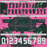 Custom Pink White Kelly Green-Black Authentic Mushroom Cloud Shark Rocket Crackle Texture 3D Pattern Football Jersey