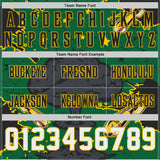 Custom Kelly Green White Yellow-Black Authentic Mushroom Cloud Shark Rocket Crackle Texture 3D Pattern Football Jersey