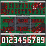 Custom Kelly Green White Red-Black Authentic Mushroom Cloud Shark Rocket Crackle Texture 3D Pattern Football Jersey