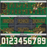 Custom Kelly Green White Old Gold-Black Authentic Mushroom Cloud Shark Rocket Crackle 3D Pattern Texture Football Jersey