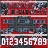 Custom Red White Light Blue-Black Authentic Mushroom Cloud Shark Rocket Crackle Texture 3D Pattern Football Jersey