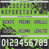 Custom Neon Green White-Black Authentic Paint Brush Stroke Football Jersey