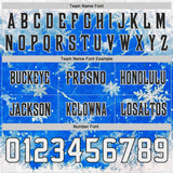 Custom Blue White-Black Authentic Cracked Ice Snowflake Football Jersey