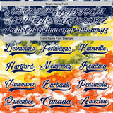 Custom Tie Dye Navy White Yellow-Orange Watercolor Cloud Splatter Hockey Lace Neck Jersey