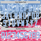 Custom Tie Dye Light Blue White Yellow-Pink Watercolor Cloud Splatter Hockey Lace Neck Jersey