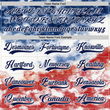 Custom Tie Dye Navy White Yellow-Red Watercolor Cloud Splatter Hockey Lace Neck Jersey