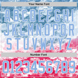 Custom Tie Dye Light Blue White Yellow-Pink Watercolor Cloud Splatter Hockey Lace Neck Jersey