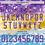 Custom Tie Dye Purple White Yellow-Sky Blue Watercolor Cloud Splatter Hockey Lace Neck Jersey