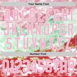 Custom Tie Dye Light Pink White Pea Green-Red Watercolor Cloud Splatter Hockey Lace Neck Jersey