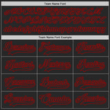 Custom Black Camo-Red Digital Camouflage Accent Hockey Lace Neck Jersey
