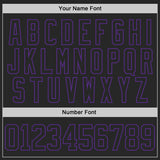 Custom Black Camo-Purple Digital Camouflage Accent Hockey Lace Neck Jersey