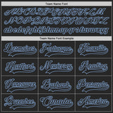 Custom Black Camo-Light Blue Digital Camouflage Accent Hockey Lace Neck Jersey
