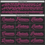 Custom Black Camo-Pink Digital Camouflage Accent Hockey Lace Neck Jersey