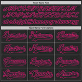 Custom Black Camo-Hot Pink Digital Camouflage Accent Hockey Lace Neck Jersey