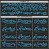 Custom Black Camo-Sky Blue Digital Camouflage Accent Hockey Lace Neck Jersey