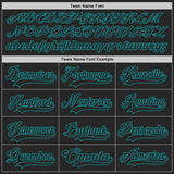 Custom Black Camo-Teal Digital Camouflage Accent Hockey Lace Neck Jersey
