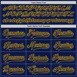 Custom Navy Camo-Gold Digital Camouflage Accent Hockey Lace Neck Jersey