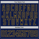 Custom Navy Camo-Gold Digital Camouflage Accent Hockey Lace Neck Jersey