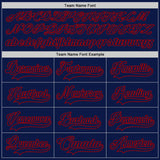 Custom Navy Camo-Red Digital Camouflage Accent Hockey Lace Neck Jersey