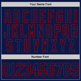 Custom Navy Camo-Red Digital Camouflage Accent Hockey Lace Neck Jersey