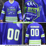 Custom Navy Camo-Orange Digital Camouflage Accent Hockey Lace Neck Jersey