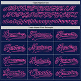 Custom Navy Camo-Pink Digital Camouflage Accent Hockey Lace Neck Jersey