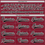 Custom Crimson Black-White Leopard Print Checkered Stripe Lace Neck Hockey Jersey