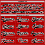 Custom Red Black-White Leopard Print Checkered Stripe Lace Neck Hockey Jersey