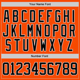 Custom Orange Black-White Leopard Print Checkered Stripe Lace Neck Hockey Jersey