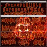 Custom Black Red-Bay Orange Halloween Flaming Pumpkins Pullover Sweatshirt Hoodie