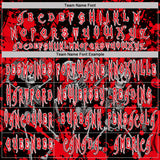 Custom Black Fire Red-White Spooky Halloween Skeleton Splatter Pullover Sweatshirt Hoodie