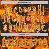 Custom Black Bay Orange-White Halloween Flaming Pumpkins Pullover Sweatshirt Hoodie