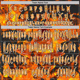 Custom Black Bay Orange-White Halloween Flaming Pumpkins Pullover Sweatshirt Hoodie