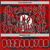 Custom Black Red-White Spooky Halloween Skull Splatter Pullover Sweatshirt Hoodie