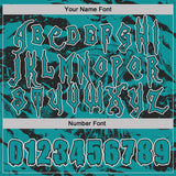 Custom Black Teal-White Spooky Halloween Skull Splatter Pullover Sweatshirt Hoodie