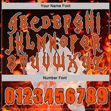 Custom Black Orange-White Halloween Flaming Pumpkins And Ghost Pullover Sweatshirt Hoodie