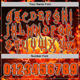 Custom Black Orange-White Halloween Flaming Pumpkins Pullover Sweatshirt Hoodie