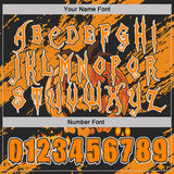 Custom Black Bay Orange-White Spooky Halloween Pumpkins Splatter Pullover Sweatshirt Hoodie