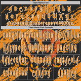 Custom Black Bay Orange-White Spooky Halloween Pumpkins Splatter Pullover Sweatshirt Hoodie