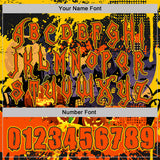 Custom Black Orange-Yellow Spooky Halloween Pumpkins Splatter Pullover Sweatshirt Hoodie