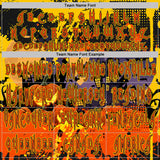 Custom Black Orange-Yellow Spooky Halloween Pumpkins Splatter Pullover Sweatshirt Hoodie