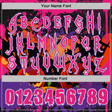 Custom Black Hot Pink Purple-White Spooky Halloween Pumpkins Splatter Pullover Sweatshirt Hoodie