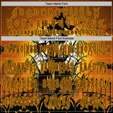 Custom Black Texas Orange-Yellow Spooky Halloween Pumpkins And Haunted House Pullover Sweatshirt Hoodie