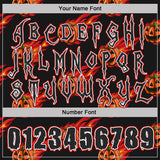 Custom Black White-Red Halloween Flaming Pumpkins Pullover Sweatshirt Hoodie